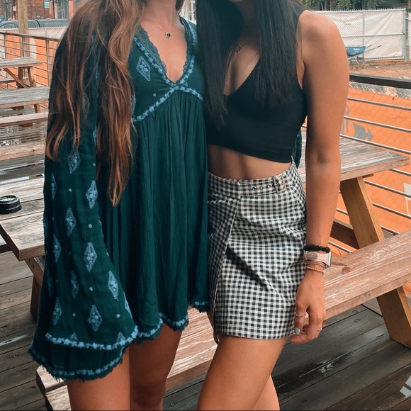 Checkered Wrap Mini Skirt - Picture 2 of 4